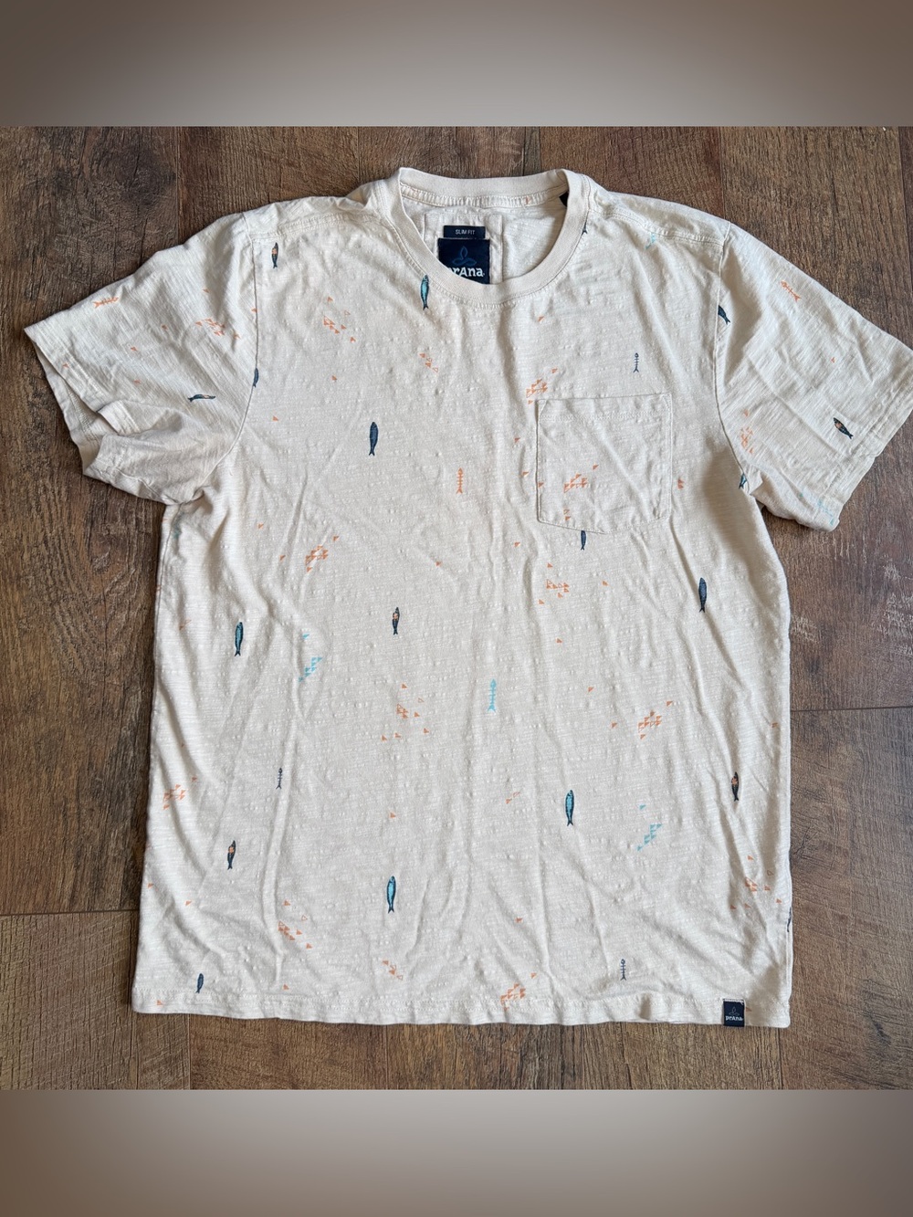 PrAna Men’s Slim Fit Fishing Outdoors Round Neck T-Shirt Tan Large